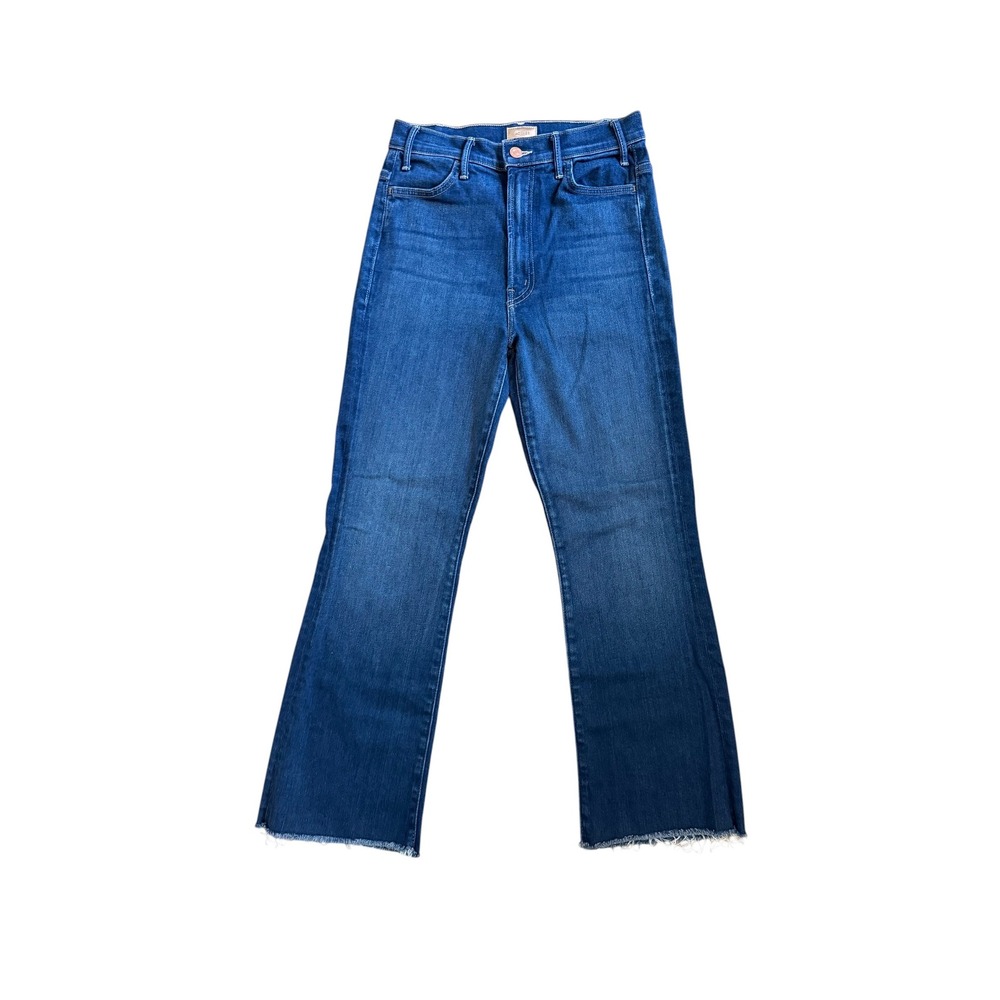 Mother The Hustler Ankle Fray Jeans Home Movies Blue High Rise Size 26